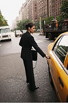 职业女性,出租车