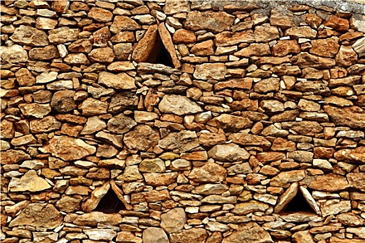 砖石建筑,石墙,三角形,窗户,福门特拉岛