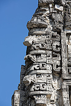 面具,建筑,玛雅人遗址,风格,迟,经典,时期,坎佩切,墨西哥