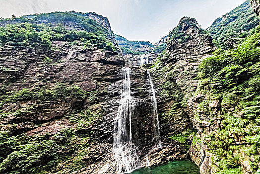 江西省九江市庐山风景区三叠泉瀑布自然景观