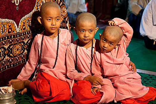 新信徒,女孩,巴格,区域,缅甸,亚洲