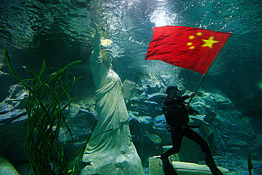 海底观光隧道,玻璃,隧道,孩子,游客
