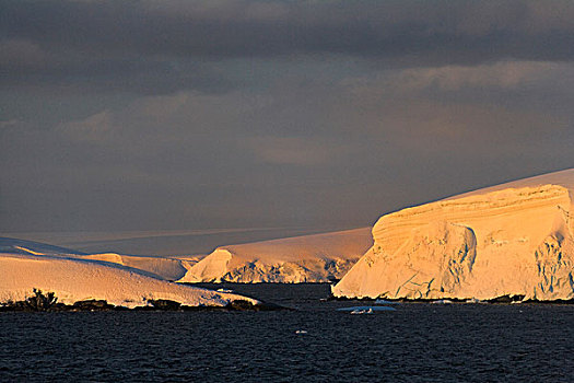 晨景,冰山,南极海,南极
