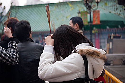 拥挤,春节,黃大仙祠,香港