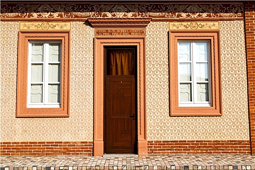 褐色,门,欧洲,米兰,砖,平台