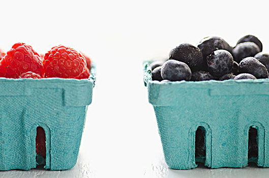 树莓,蓝莓,蓝色,纸板,纸盒