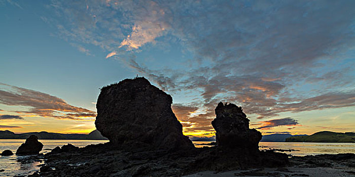 日出,海滩,科莫多国家公园,联合国教科文组织,世界遗产,印度尼西亚