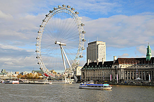 乘客,船,伦敦,轮子,泰晤士河,英格兰,英国,欧洲