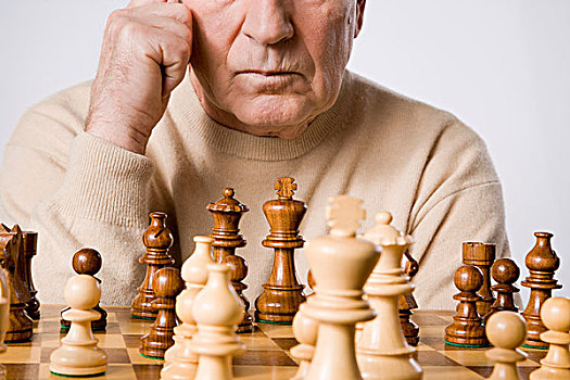 男人,头像,玩,下棋