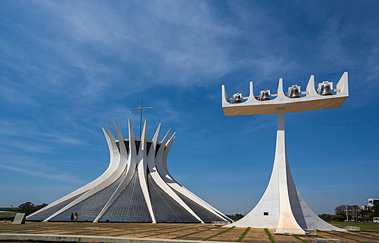 大教堂,建筑师,奥斯卡-涅梅耶,巴西利亚,联邦,地区,巴西,南美