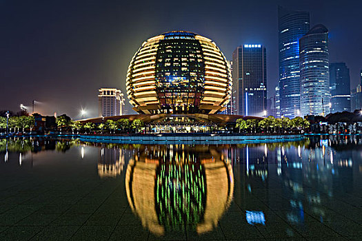 钱江新城杭州国际会议中心夜景