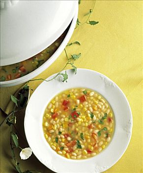 碗,玉米汤