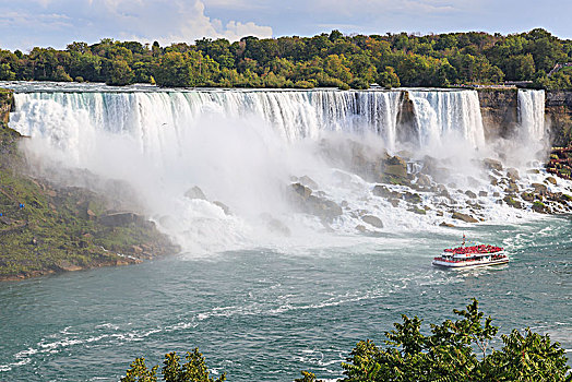 美洲瀑布,游船,尼亚加拉瀑布,安大略省,加拿大,北美