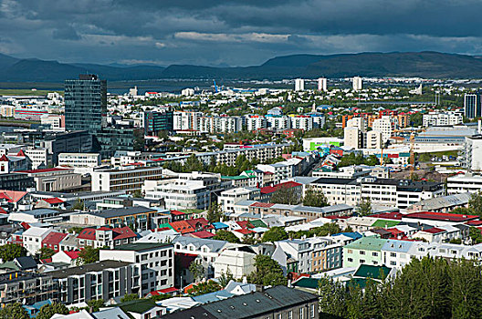 冰岛,雷克雅未克,城市,上面,塔