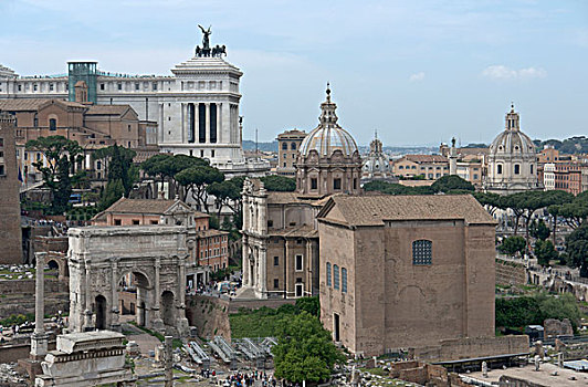 风景,上方,北方,罗马,古罗马广场,首都,山,帕拉廷,意大利,欧洲