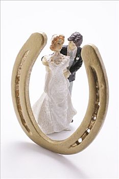 婚礼,伴侣,小雕像,马掌