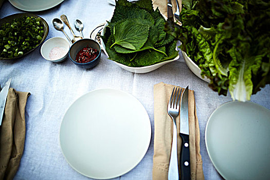 桌面布置,新鲜,蔬菜,桌上