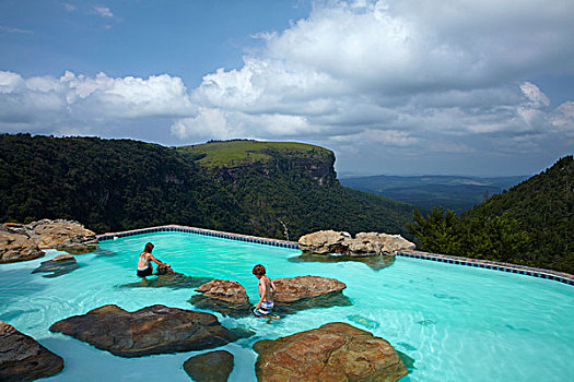 游泳池,全景,休息,露营,悬崖,南非