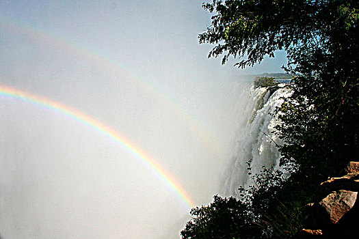 彩虹,上方,瀑布,维多利亚瀑布,津巴布韦