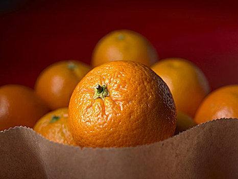 橘子,纸袋