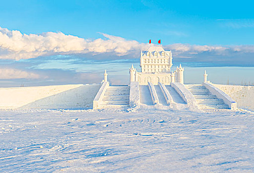 冬季雪雕寒冷早晨