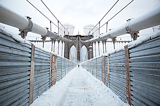 布鲁克林大桥,冬天