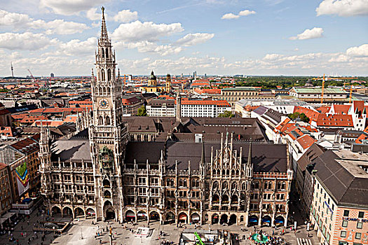新市政厅,玛利亚广场,慕尼黑,上巴伐利亚,巴伐利亚,德国,欧洲