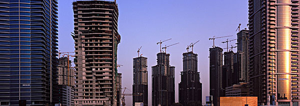 建筑,摩天大楼,道路,迪拜