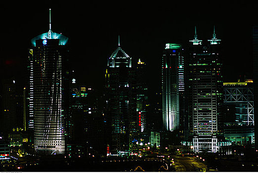 城市,夜晚,浦东,经济,上海,中国