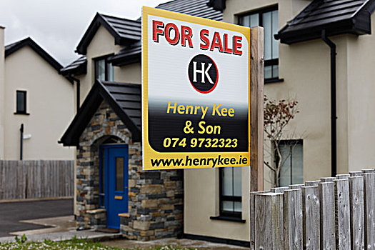 出售标识,房子,销售,多纳格,爱尔兰,欧洲
