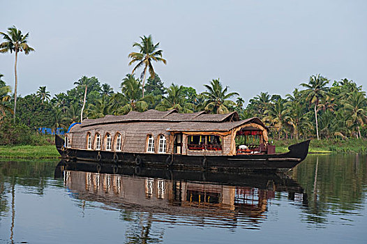 船屋,河,喀拉拉,印度