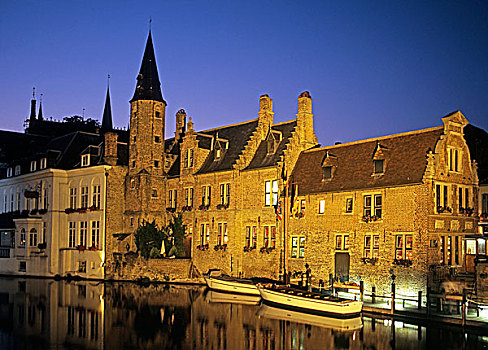 运河,建筑,布鲁日,比利时
