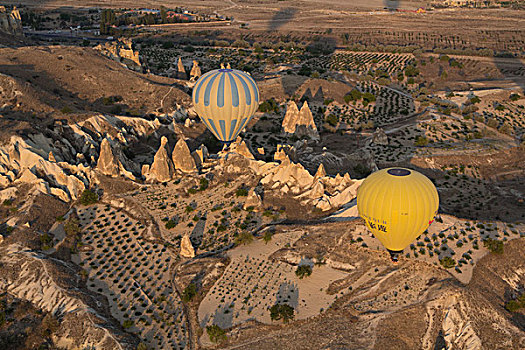 土耳其,卡帕多西亚,热气球,格雷梅山谷,靠近