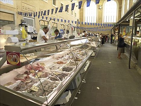鱼,售出,市场,里窝那,意大利
