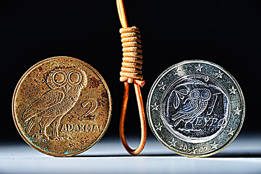 希腊,硬币,套索,象征