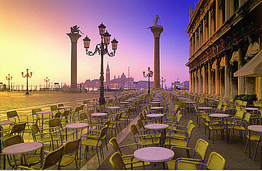 桌子,椅子,圣马可广场,威尼斯,意大利