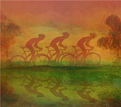 骑自行车,低劣,海报,模版