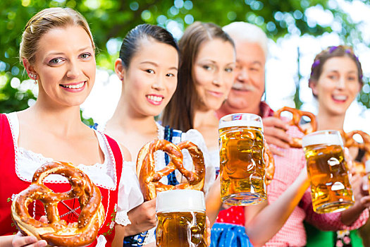 啤酒坊,朋友,喝,巴伐利亚,酒吧