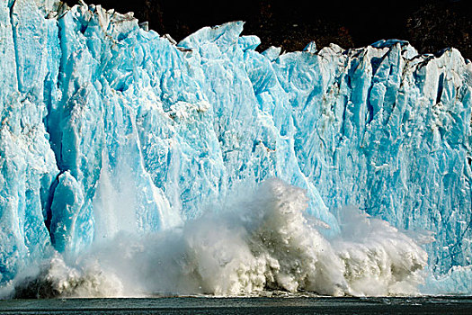 美国,阿拉斯加,巨大,柱子,冰,脸,冰河