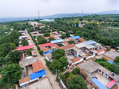 航拍河南三门峡灵宝市川口乡赵家沟村