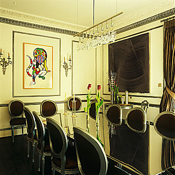 维多利亚时代风格,餐厅,现代,扭曲,不锈钢,桌子,路易十六,椅子,涂绘,相似,金属