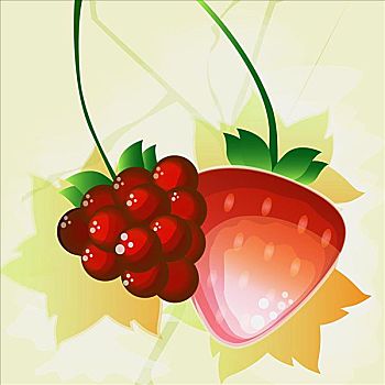 红葡萄,草莓