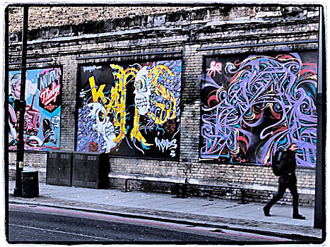涂鸦,城市,伦敦