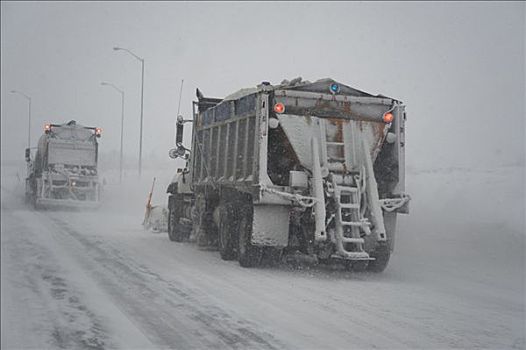 扫雪机,公路,安大略省,加拿大