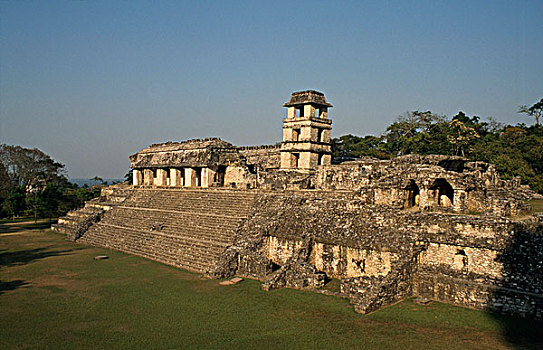 古遗址,宫殿,帕伦克,玛雅,恰帕斯,墨西哥