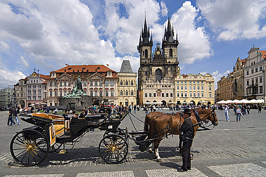 马车,老城广场,布拉格,捷克共和国