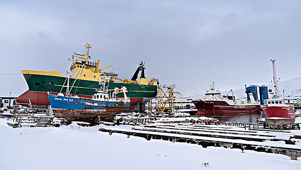 港口,冬天,大幅,尺寸