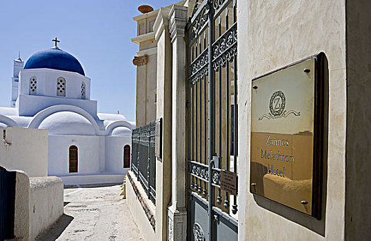 希腊,锡拉岛,酒店,希腊正教,背景
