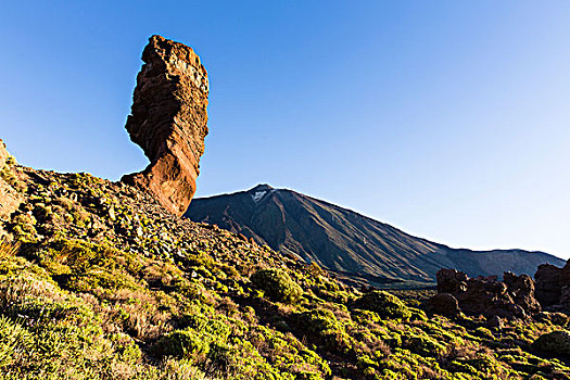 岩石构造,洛斯罗克斯群岛,攀升,日出,泰德国家公园,特内里费岛,加纳利群岛