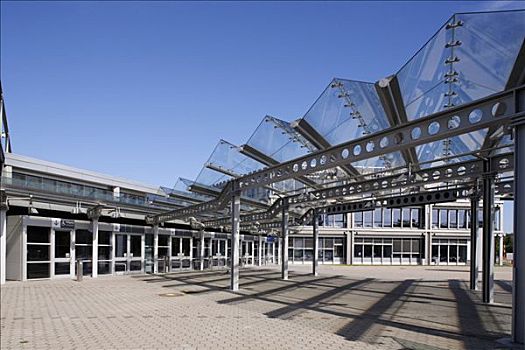 入口,展厅,玻璃屋顶,纽伦堡,中间,弗兰克尼亚,巴伐利亚,德国,欧洲